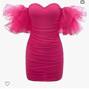 Off the shoulder puff sleeve bodycon dress